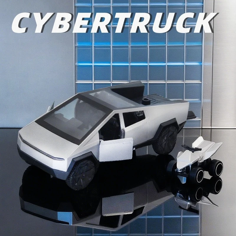 

1:36 AE86 pickup truck with small motorcycle alloy simulation model children's metal car toy door opening pull back