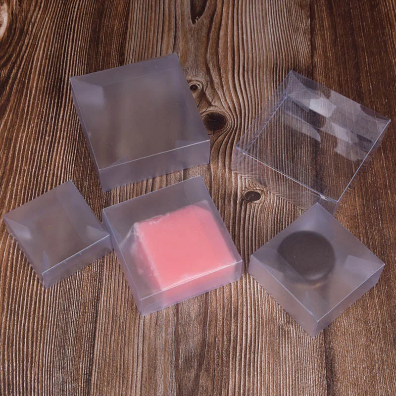 50Pcs/Lot PVC Plastic Gift Box DIY Handmade Soap Candy Packaging Boxes Jewelry Display Box Wedding Baby Shower Party Favors