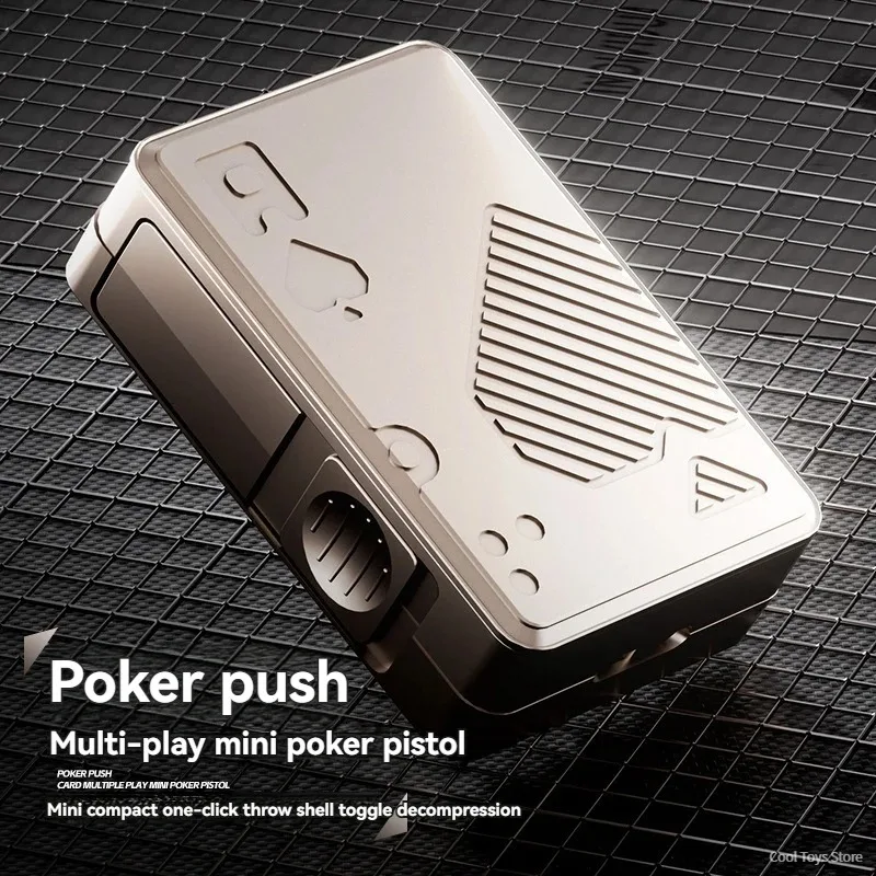 Alloy Poker Push Card Pistolet Zabawka Wyrzutnia pistoletu Zabawka dekompresyjna Miękka skorupa pocisków Model strzelania dla dorosłych Dzieci