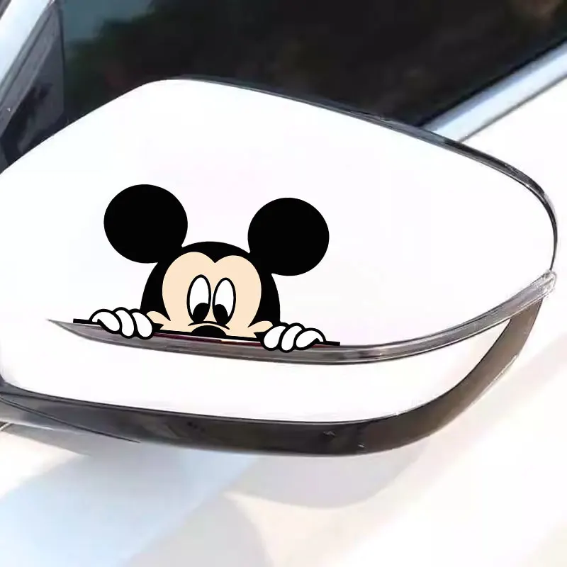 Mickey Mouse Minnie Cartoon Cute Lovely Decals Car Stickers For Rearview Mirrors Window Windshield Trunk Bumper Motorcycles view 2