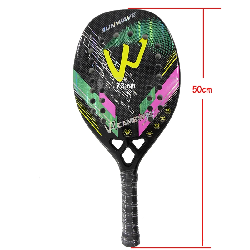 High Quality Carbon and Glass Fiber Beach Tennis Racket Soft Face Tennis Racquet with Protective Bag Cover Unisex Equipment