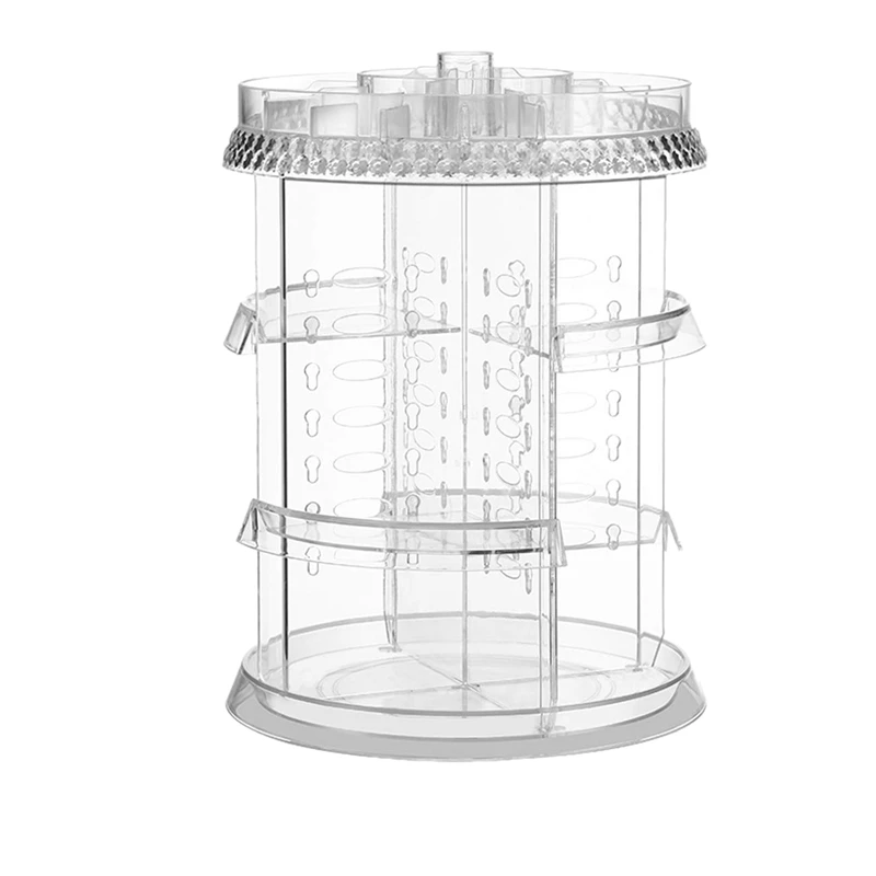 

AT14 Adjustable 360 Degree Rotating Makeup Organizer Tray/Large Capacity Cosmetics Carousel Spinning Holder Storage Rack Fits To