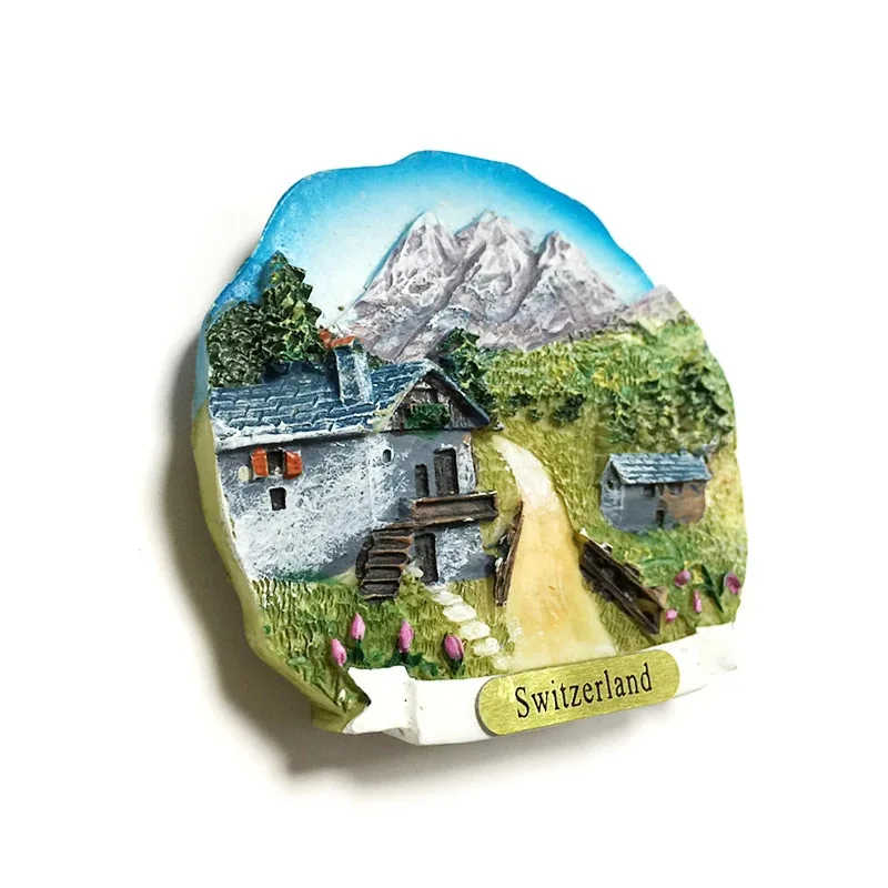 1pc, European Alpine mountain scenic spot Jungfrau tourism souvenirs home decorations magnetic fridge magnets