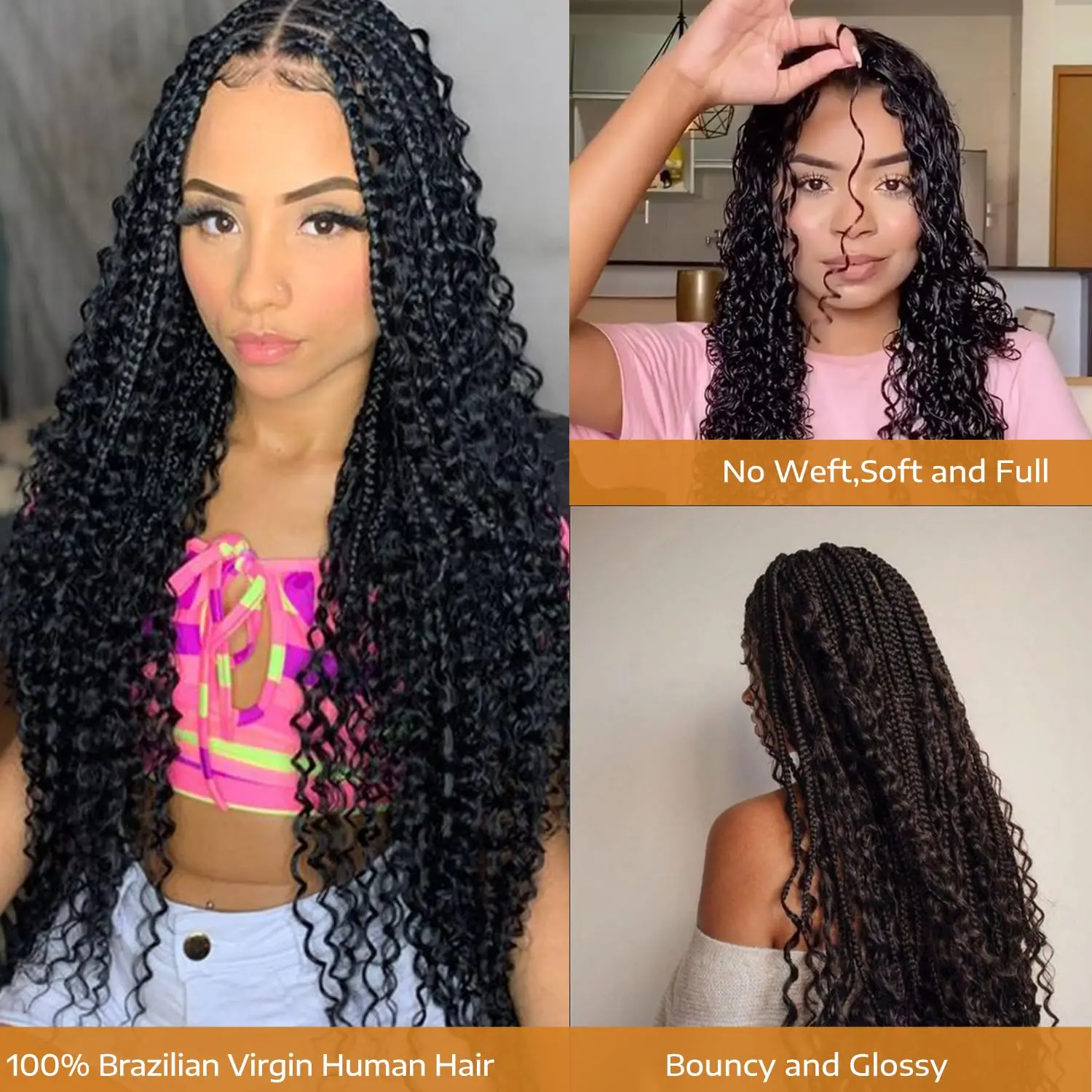 100% cabello humano virgen rizado, extensión a granel, onda profunda, 10a, tejido a granel para trenzado sin procesar, sin trama, 18-30 pulgadas