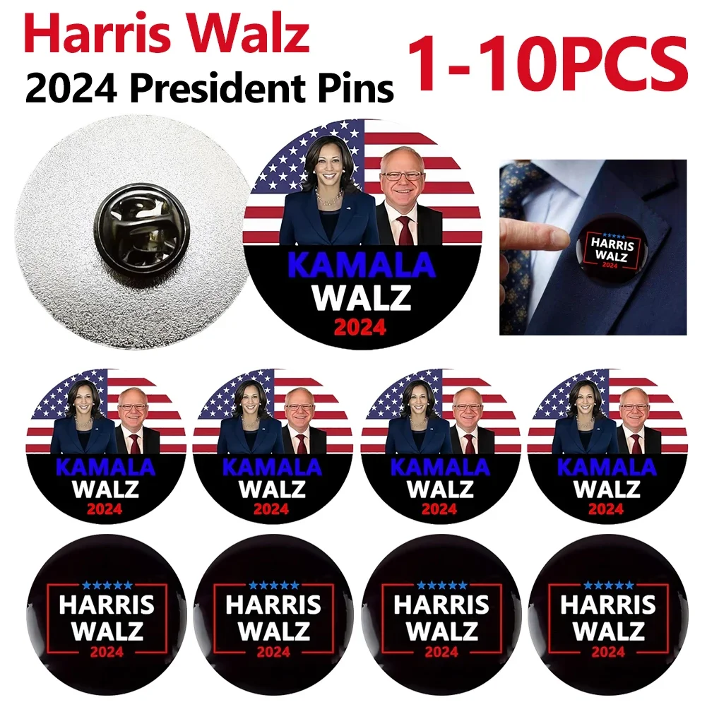 كامالا هاريس تيم والز بروش ديكور هاريس والز 2024 الرئيس دبابيس كامالا هاريس والز 2024 طوق بروش الديكور مجوهرات