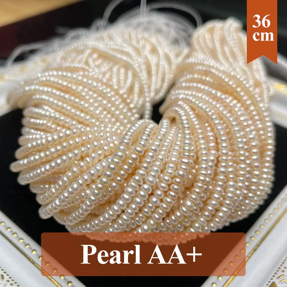 

3-4mm Natural Freshwater Pearl Beads Flat Shape Small Pearl Loose Spacer Beaded for Making DIY Jewerly Necklace Bracelet 36cm