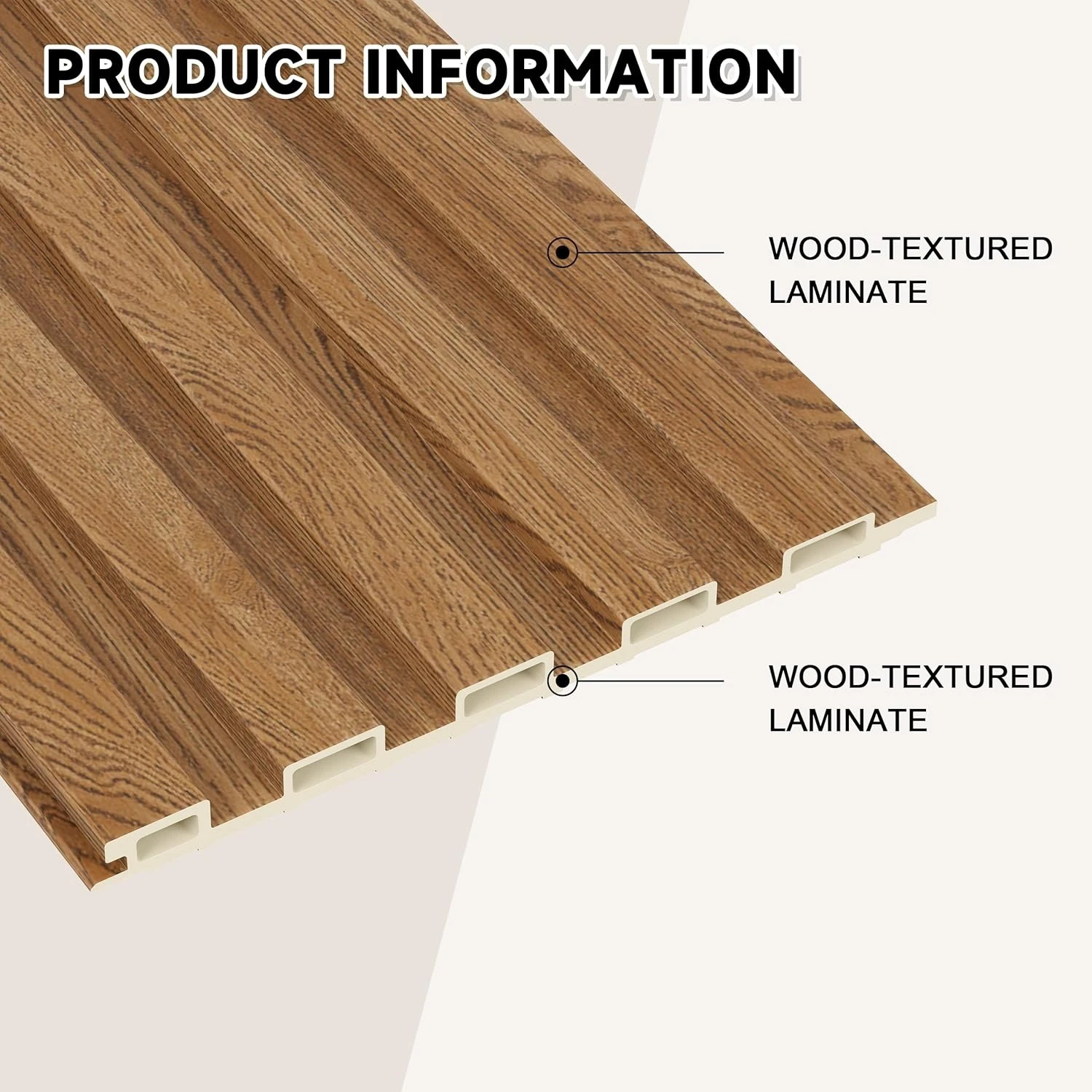 WPC slat wall panels, sound-absorbing wall panels, suitable for interior wall decoration, living room, bedroom.