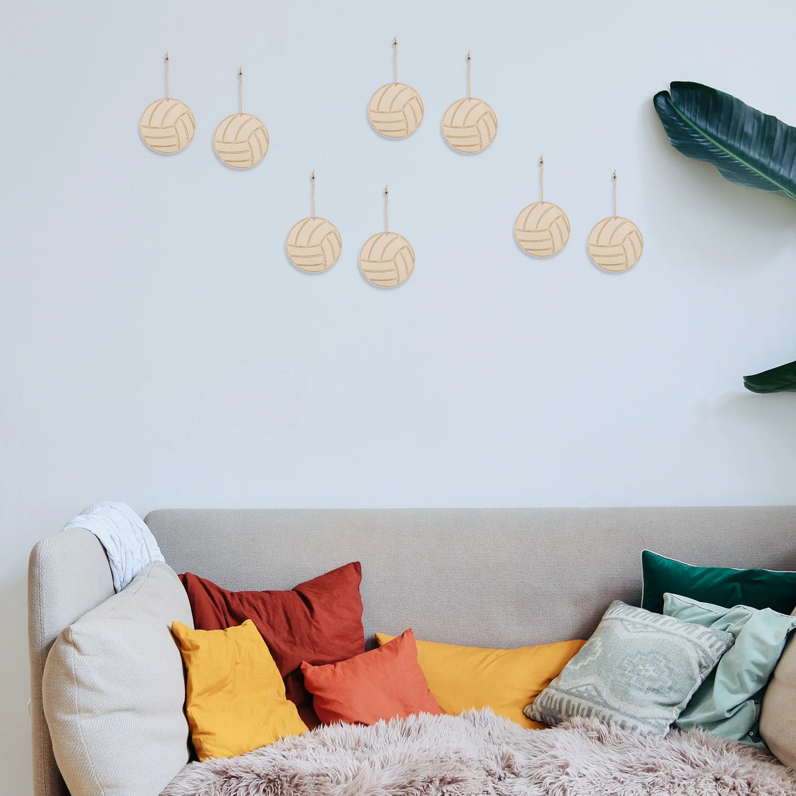 

1Set Wooden Volleyball Cutouts Unique Craftsmanship Durable Material Easy Hang DIY Projects Sports Party Decorations