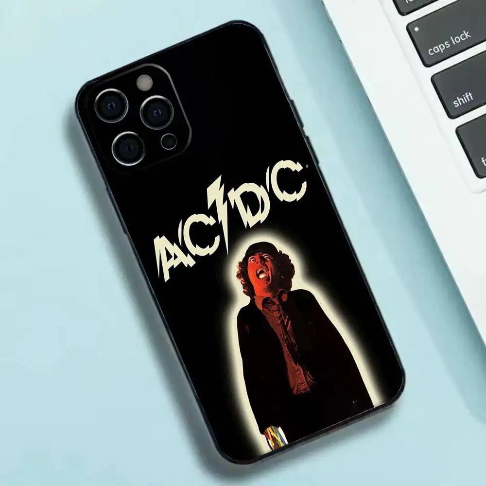 حافظة هاتف A- AcDc Rock لهاتف iPhone17,16,15,14,13,12,11 Plus، Pro Max غطاء أسود ناعم #5