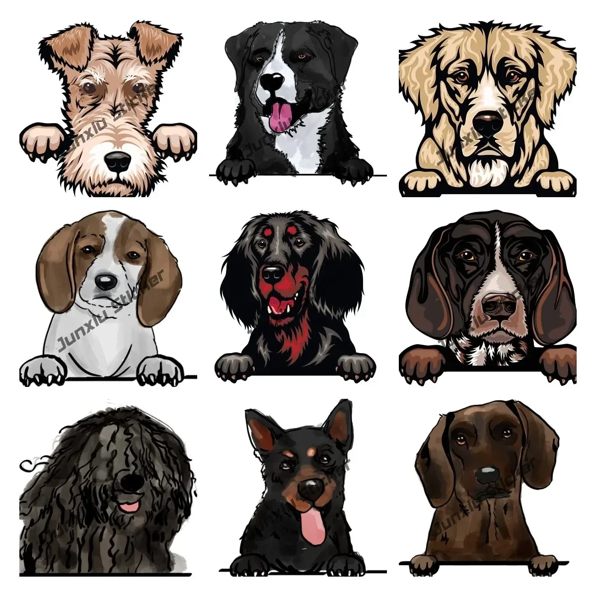 

Bernese Mountain Decal Golden Retriever Bearded Collie German Shorthaired Great Swiss Mountain Vinyl Sticker Watercolor Peeking
