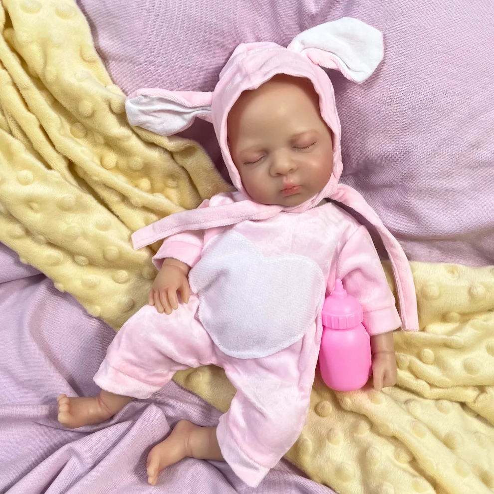 

Many Options Mini 13 Inch Full Silicone Reborn Baby Luna Lifelike Solid Silicone Soft Body Washable Girl Birthday Christmas Gift