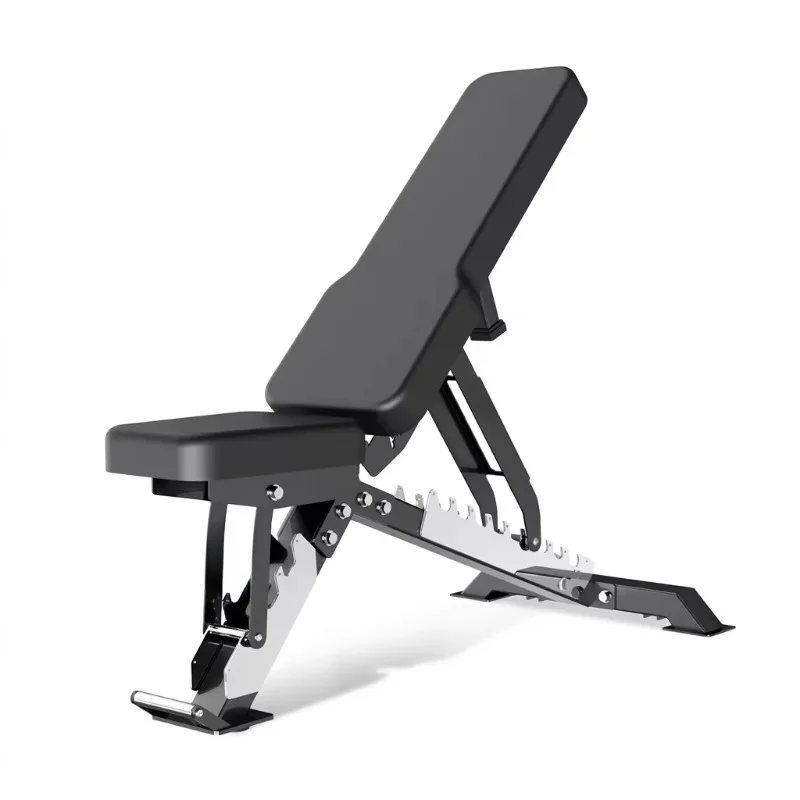 Foldable Commercial Metal Bench Press Adjustable Incline Dumbbell Support Fitness Chair Seated Auxiliary Gym Equipment Multi