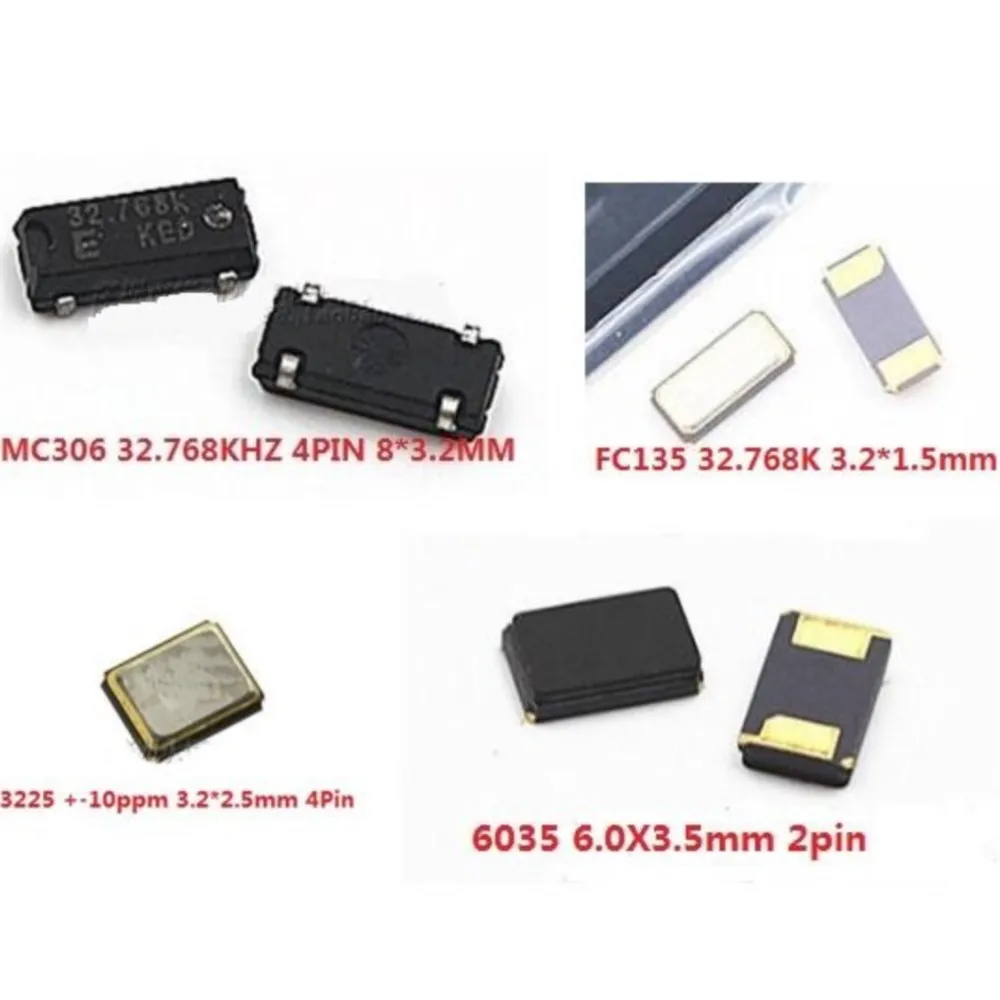 10PCS 4P)/(FC135 3.2*1.5mm 2PIN) / 3225 +-10ppm 4P 32MHz/12Mhz/6035 12M 2PIN Passive Crystal Oscillator 32.768KHZ(MC306 8*3.2MM