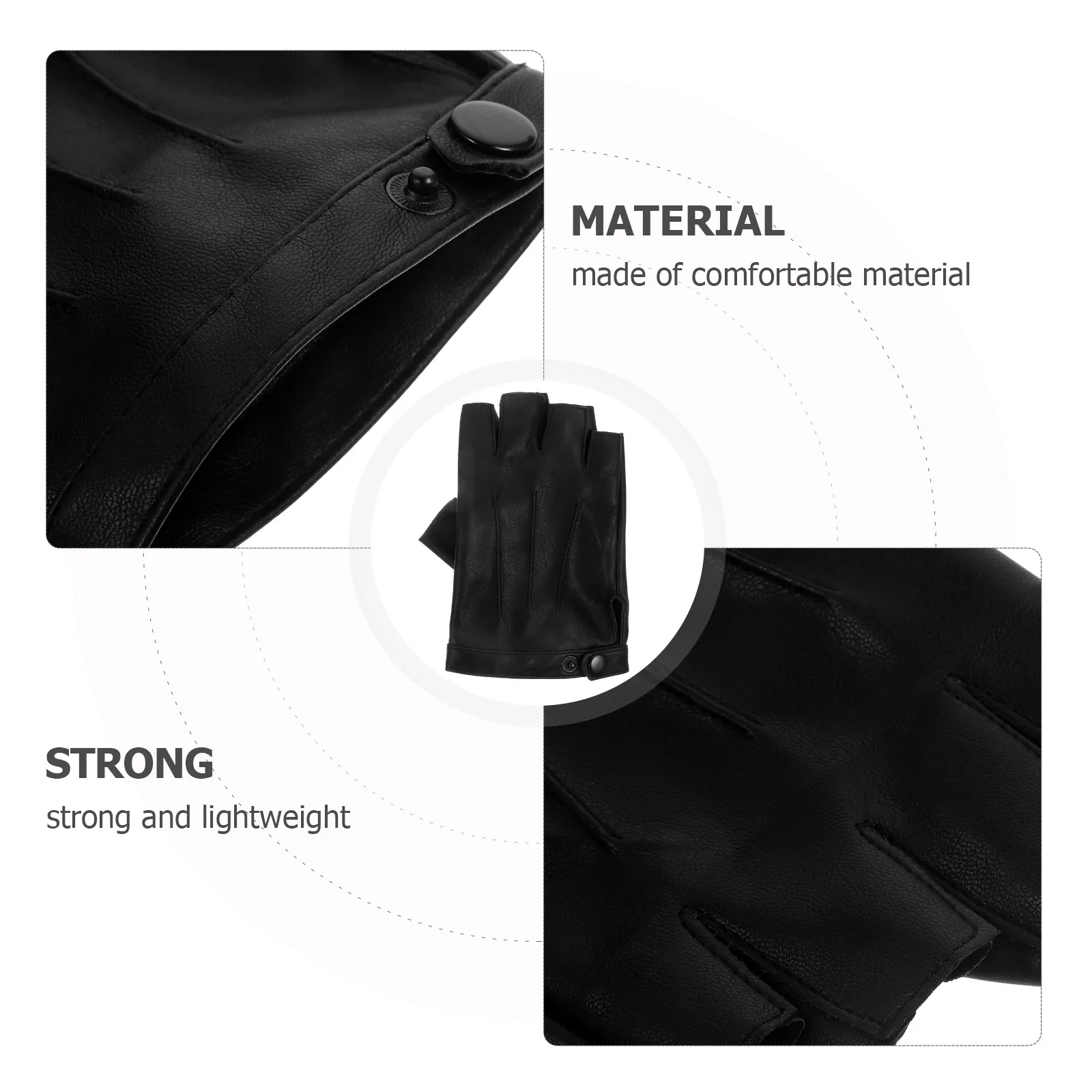 

1 Pair Pu Fitness Riding Gloves Half Finger Bike Glove For Cycling Hiking Outdoor Sport Handwear Wear-Resistant