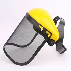 Casco de seguridad para motosierra, protección facial de malla para jardinería, prevención de salpicaduras, corte eléctrico