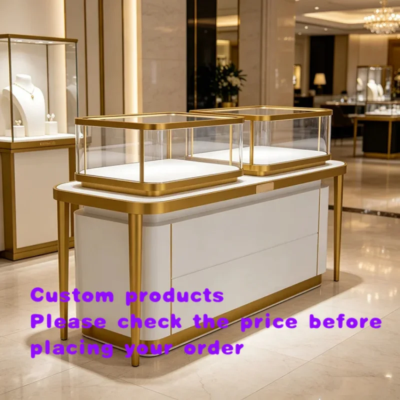 custom.Custom Luxury High-end Stainless Steel Glass Lockable Jewelry & Watch Display Cabinet Design Jewelry Stores