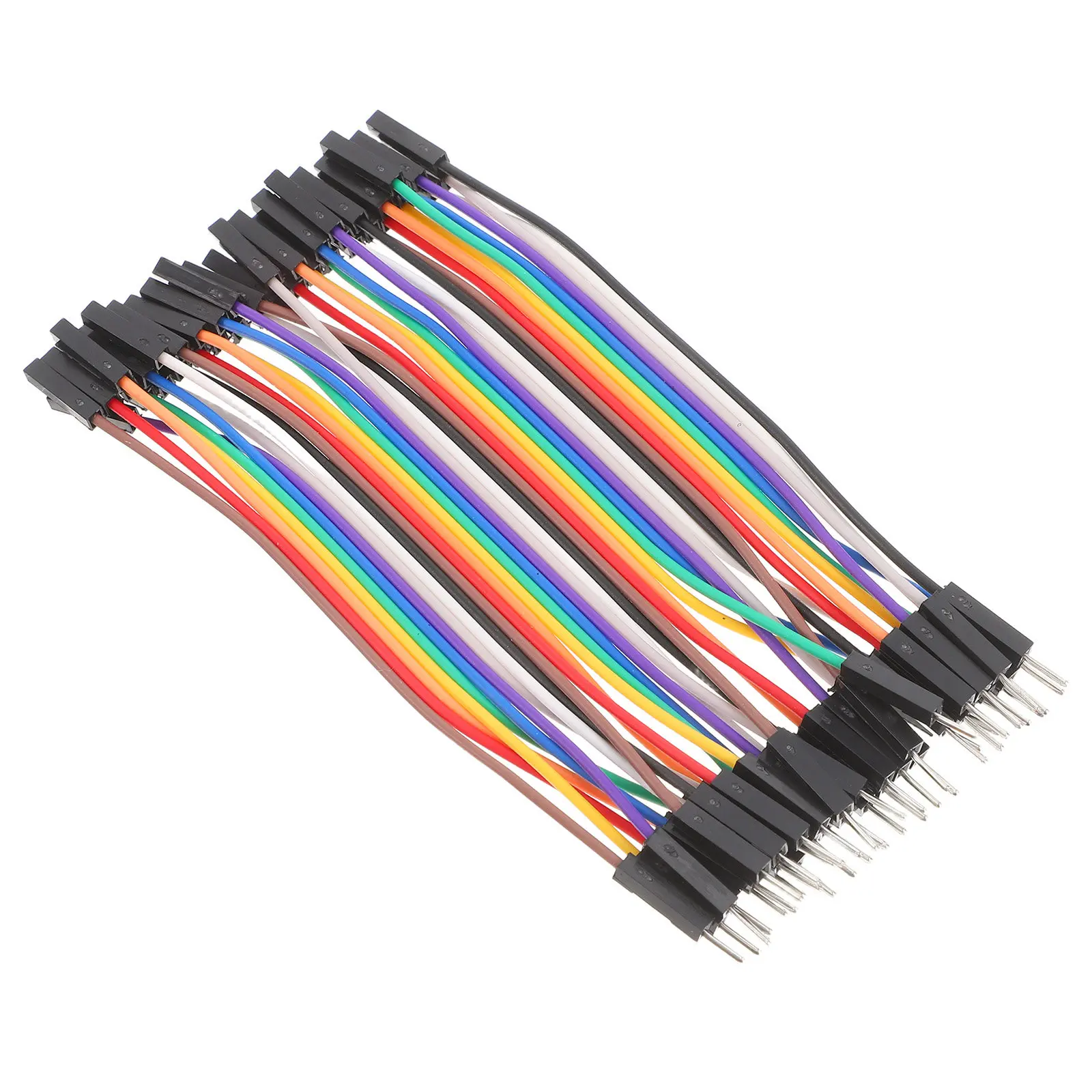 40pcs 10cm Male to Female Jumper Wires Cables 2 54mm Spacing Headers for Electronics Projects Durability Plastic Copper Wire