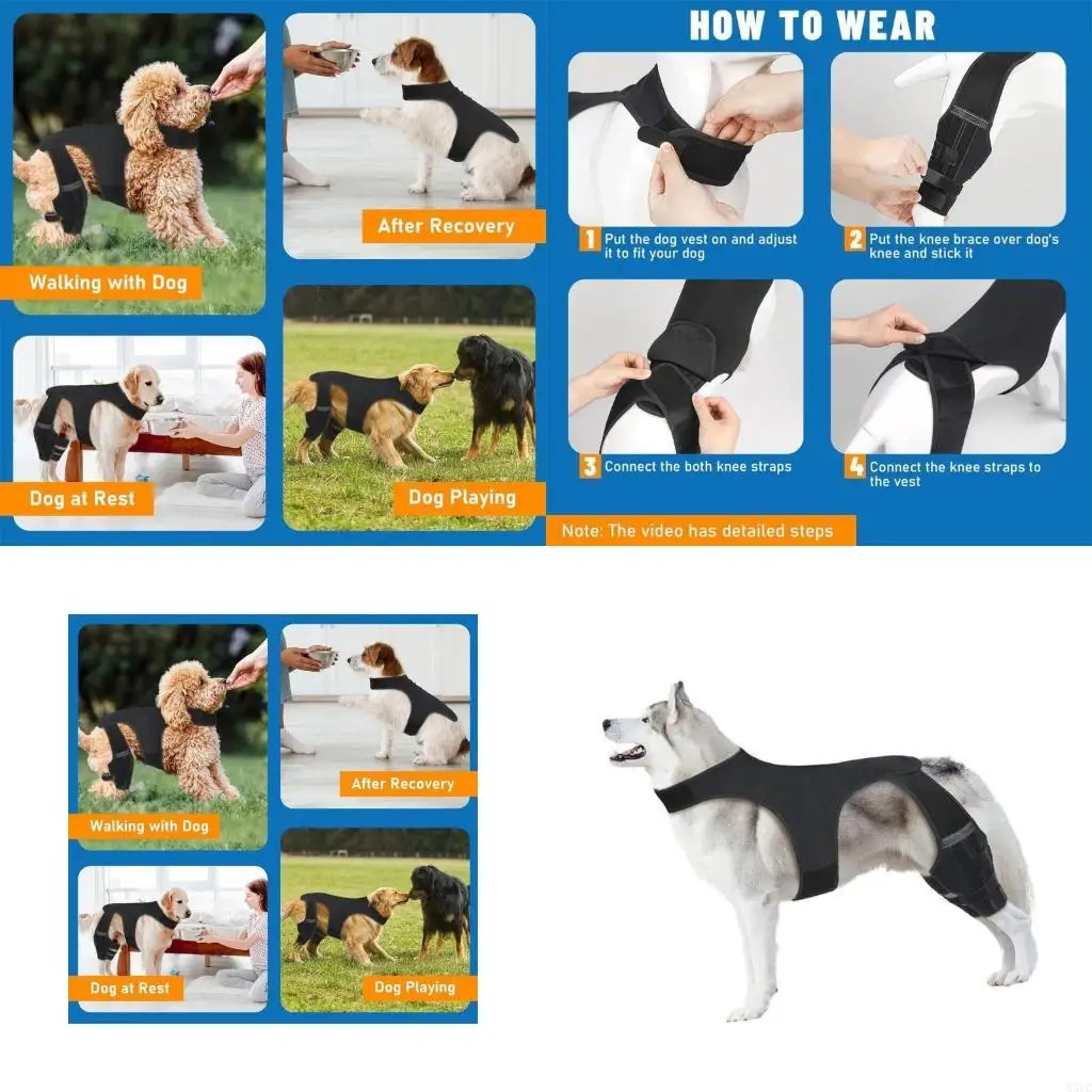 

Дышащий наколенник для собак, защитный кожух для ног, регулируемый неопреновый рукав для ног для спортивного восстановления,