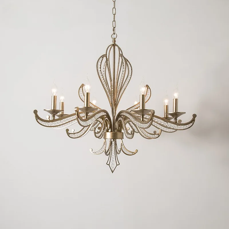 

lustre Vintage crystal chandelier light for kitchen island diling living room foyer loft decor suspension retro pendant lamp