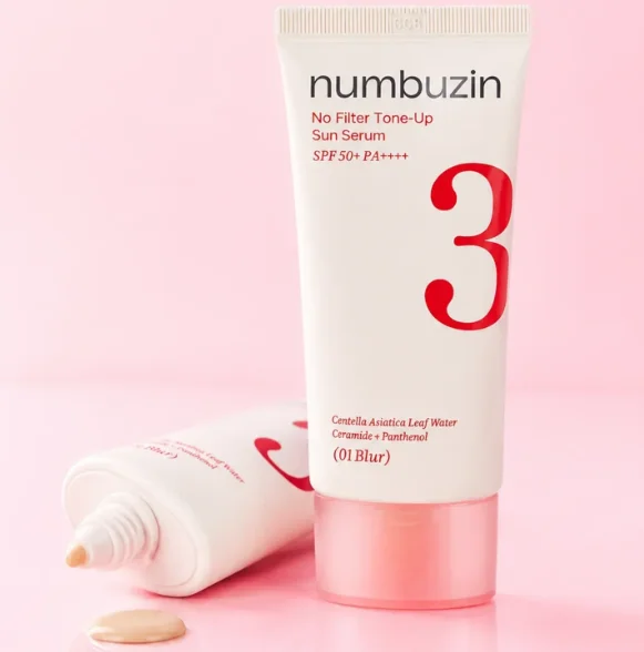 SPF50+ PA++++ 50ml Centella Asiatica 01 Blur Sunscreen Numbuzin No.3 No Filter Tone-Up Sun Serum Sun UV Protection Korean Serum