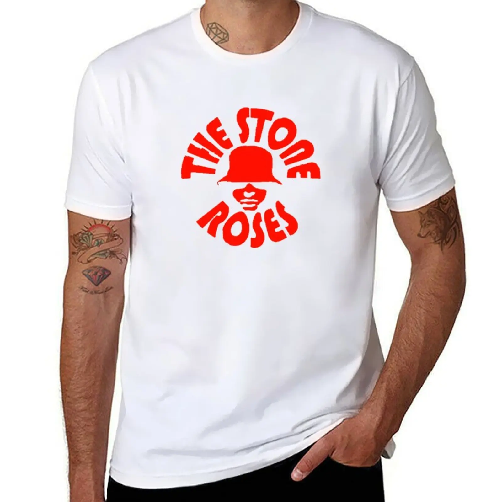 Camiseta roja The Stone Roses Reni, camisetas para hombre, paquete de camisetas blancas estampadas para hombre