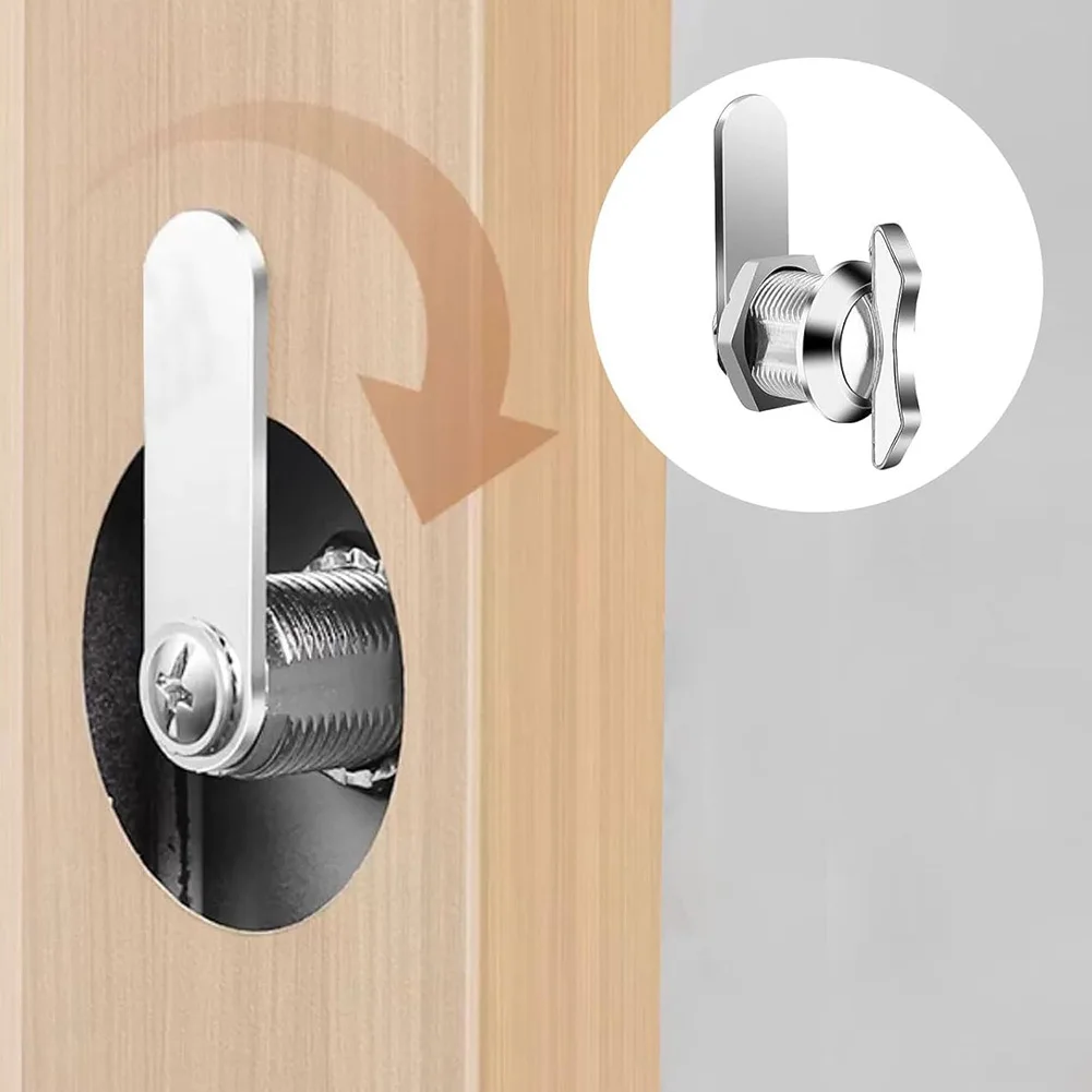 Thumb Operated Keyless Cam Lock for Cabinet Drawer For Mailbox with 4 Lock Plates Zinc Alloy 16mm 20mm 25mm 30mm