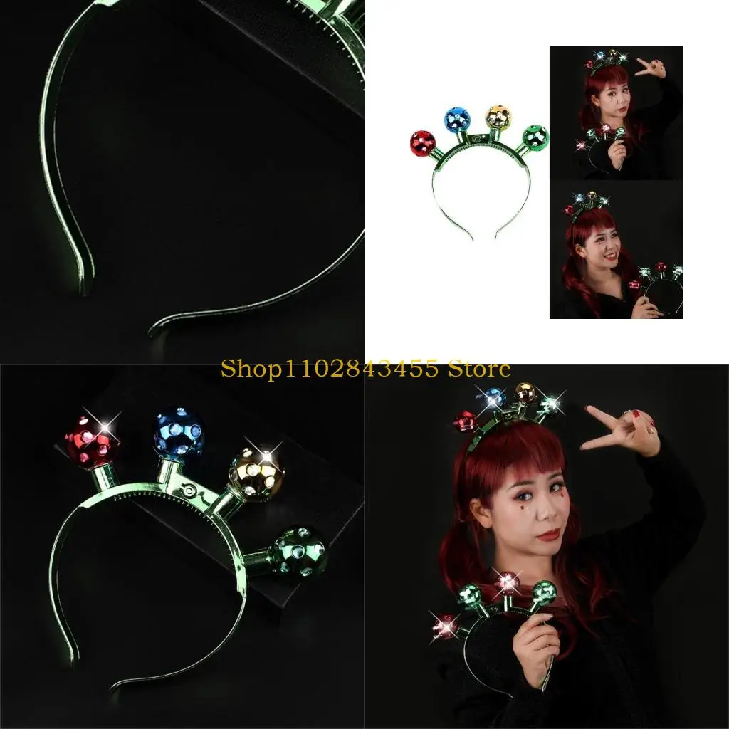

49MC LED Christmas Bulb Disco Headbands Headwear LED Hair Hoop for Christmas Headpiece Fancy Dress Party Supplies