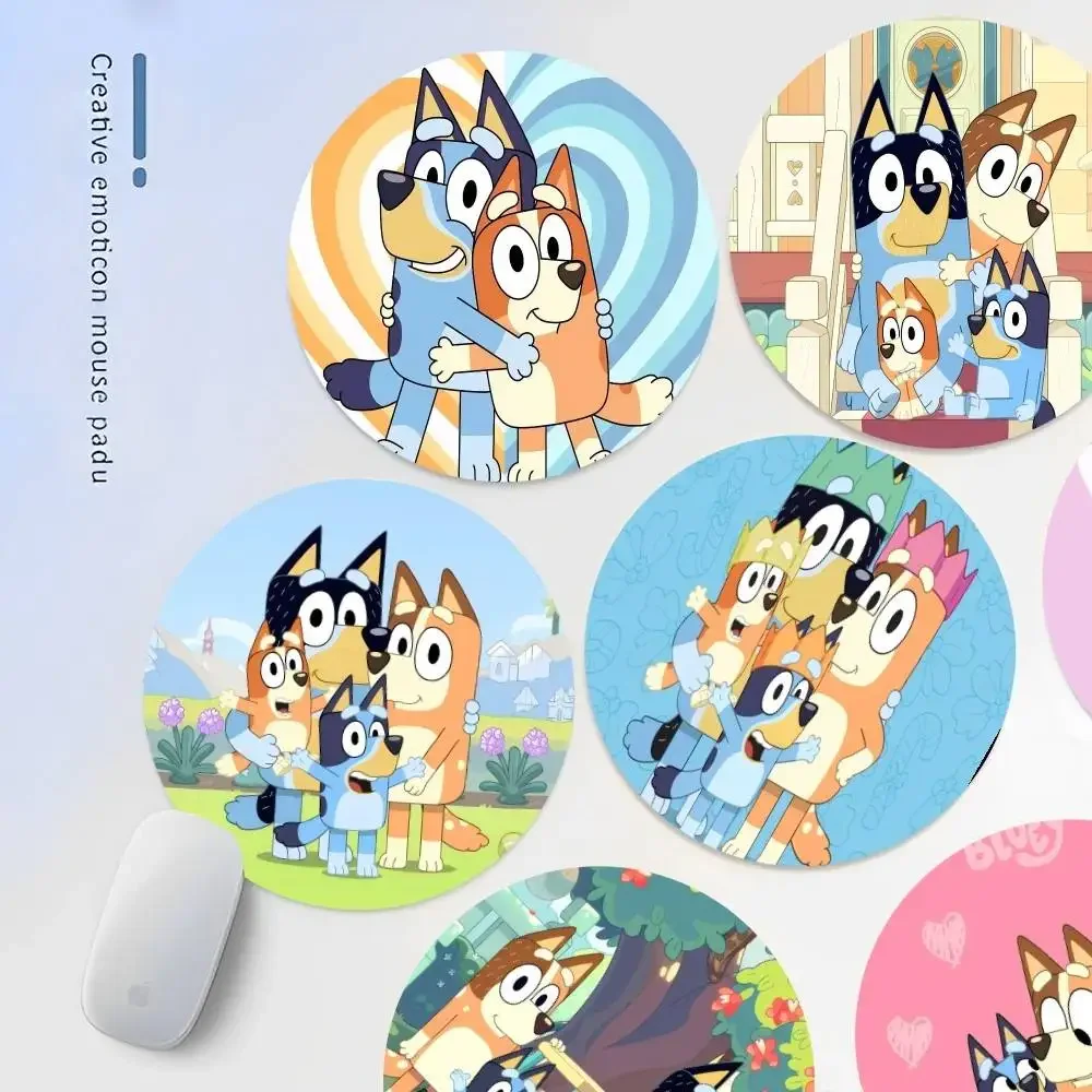 

Cute-B-B-Blueys-S Cartoon Animation Round Keyboard Mat Table Mat Students Cabinet Gamer Desktop Mousepad Cup Mats Home Decor