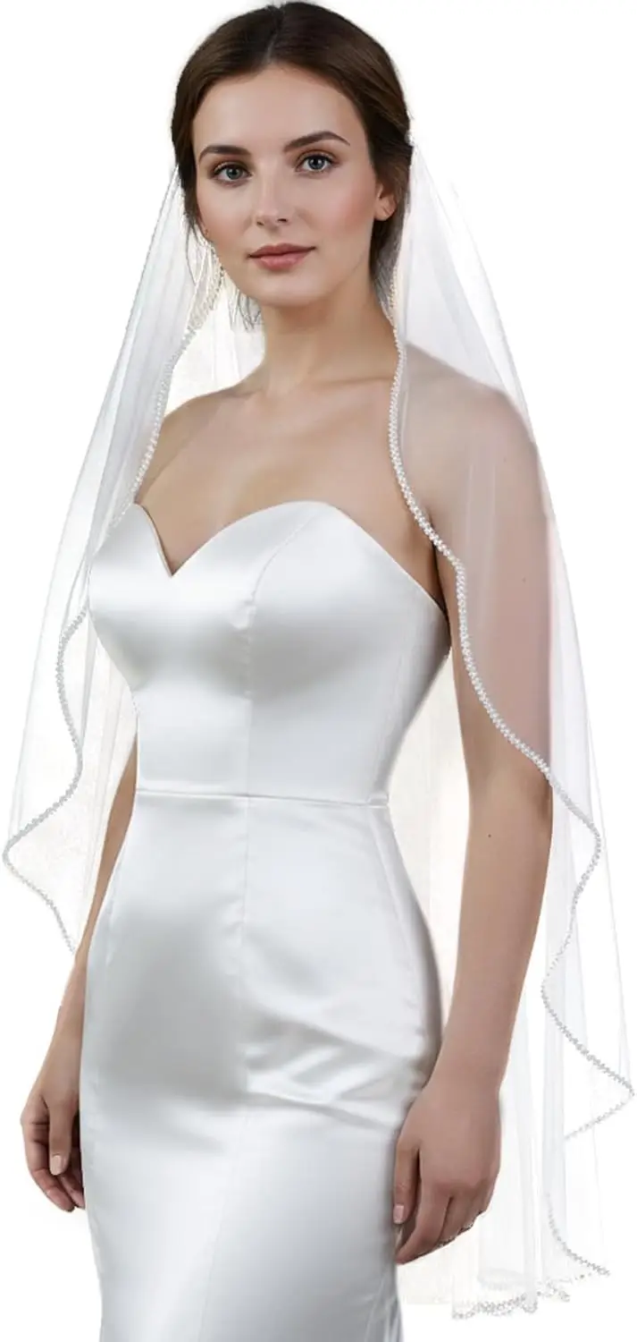 

Свадебная фата с жемчужными и хрустальными бусинами на концах пальцев для невест