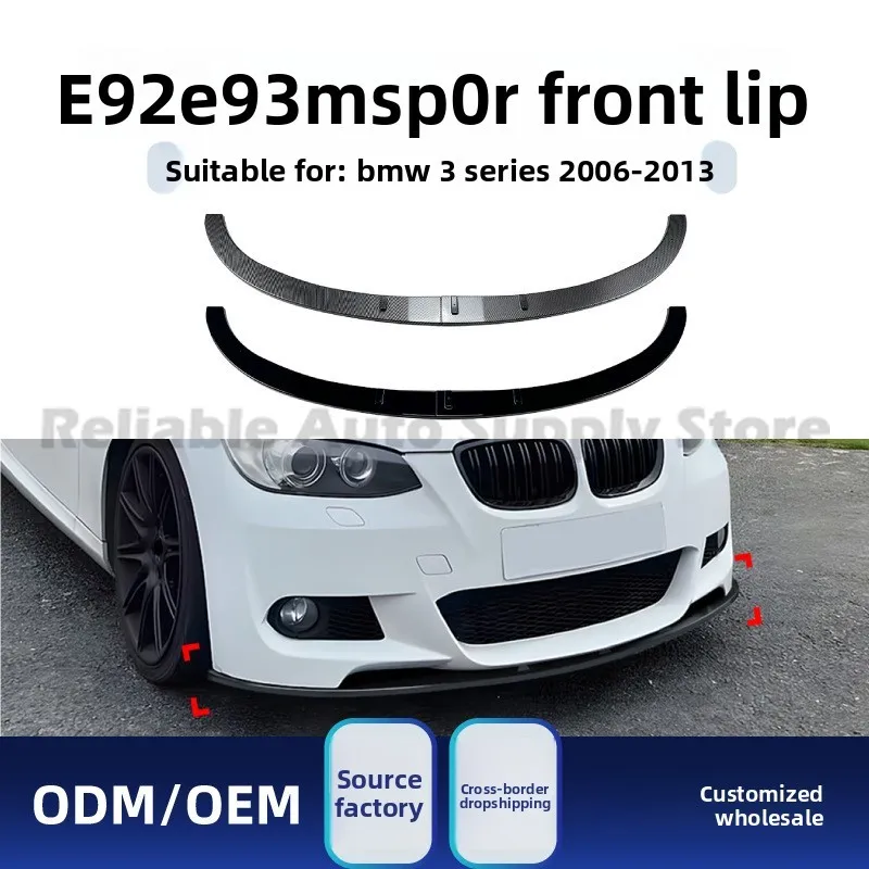 

For BMW 3 Series E92 E93 2006-2013 Front Bumper Lip, M Sport Style ABS Spoiler, Black / Carbon Fiber Grain Modification Kit