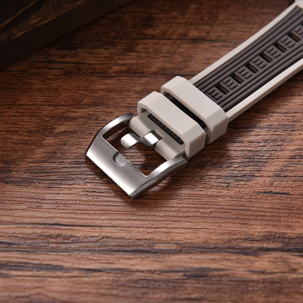 20mm 22mm dégagement rapide double couleur gazeux Silicone bracelet de montre Sport Silicone caoutchouc étanche plongée bracelet de montre pour hommes femmes