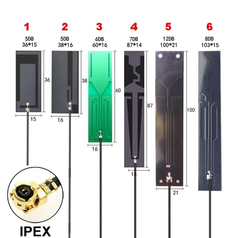 

4Pcs GPS Passive Antenna Internal PCB FPC Flexible Position Antenna IPEX UFL 13cm Cable For GPS LTE Module