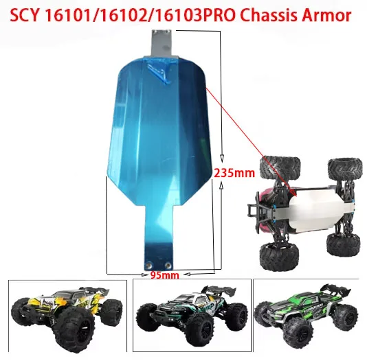 Stainless Steel Chassis Armor Suitable For SCY 16101 16102 16103 Pro 1/16 Remote Control Car Heavy Duty Upgrade Accessories