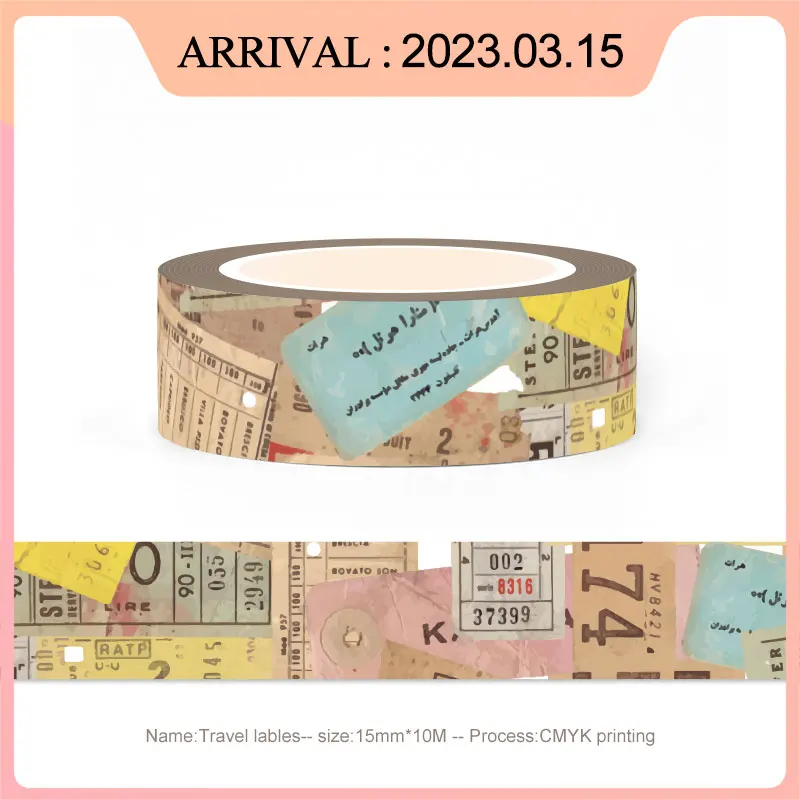 2023 NEW 1PC 10M Cute Library Camping Travel Map Seaside Town House Washi Tapes for Scrapbooking Planner Masking Tape Stationery