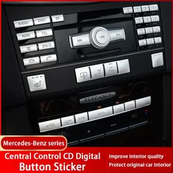 Car Central Control Air Conditioning CD Panel Button Stickers For Mercedes Benz C/E Class C200 E260l W204 W212 W213 GLK 350 X204