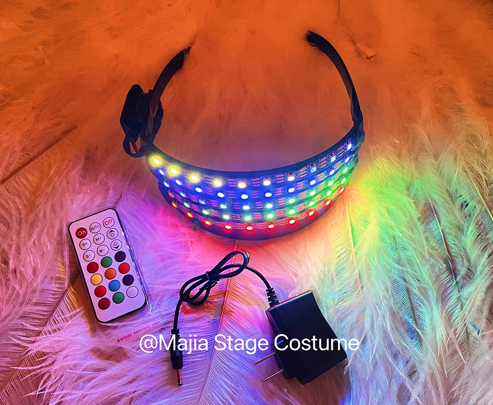 

Luminous Suit LED Luminous Glasses Remote Control Rechargeable Stage Performance Party Bar Nightclub Eye Catching Costume