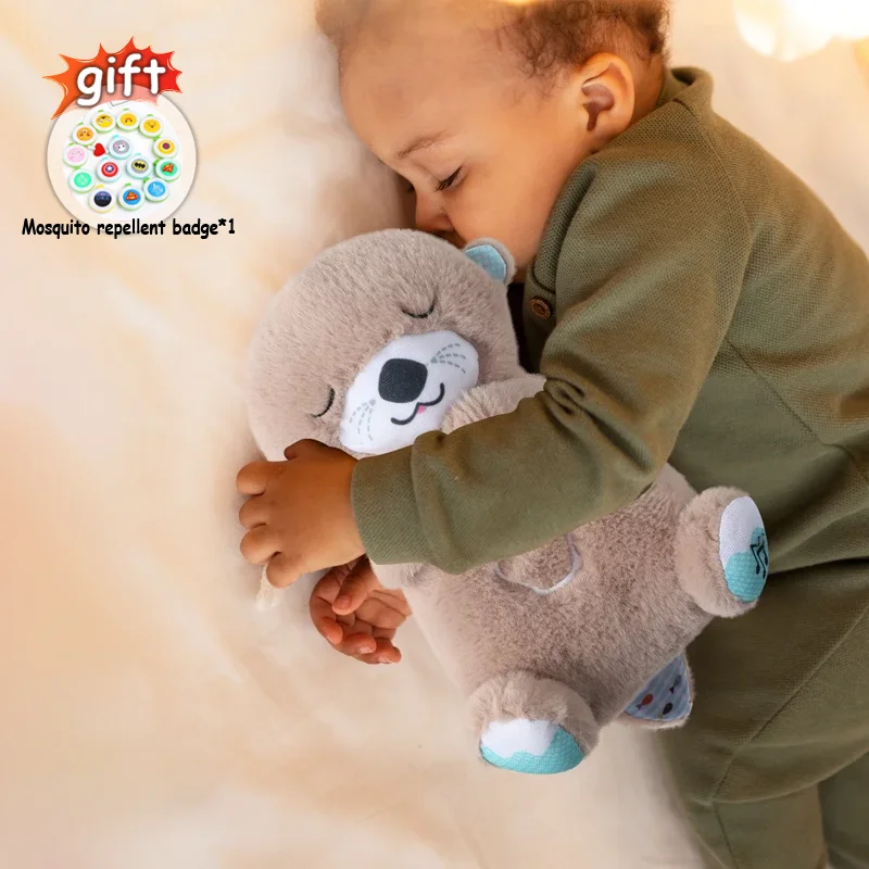 3Pcs 30cm Soothen Snuggle Otter Toy Schlummer Otter Infant Little Lamb Breathing Baby Sleep Music Appease Softed Cute Plush Toys