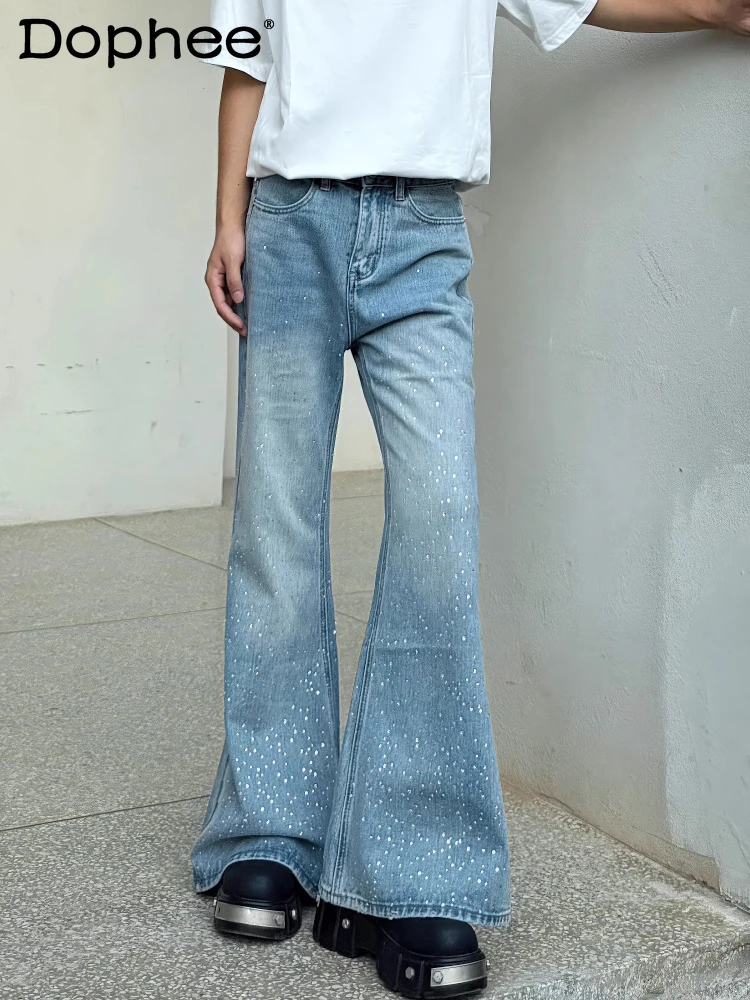 

Micro-flared Jeans Men's 2025 New Hot Diamond Design Fashion Trendy Flared Denim Trousers Masculinity Handsome Denim Trousers