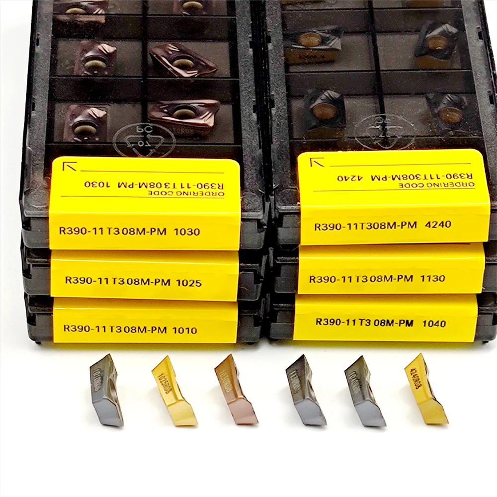 Imagem -02 - Inserções de Carboneto Torno Ferramentas de Torneamento de Corte de Metal Indexável Cnc Fresadora R390 11t304 11t308 pm 1025 1030 1040 1130 4240