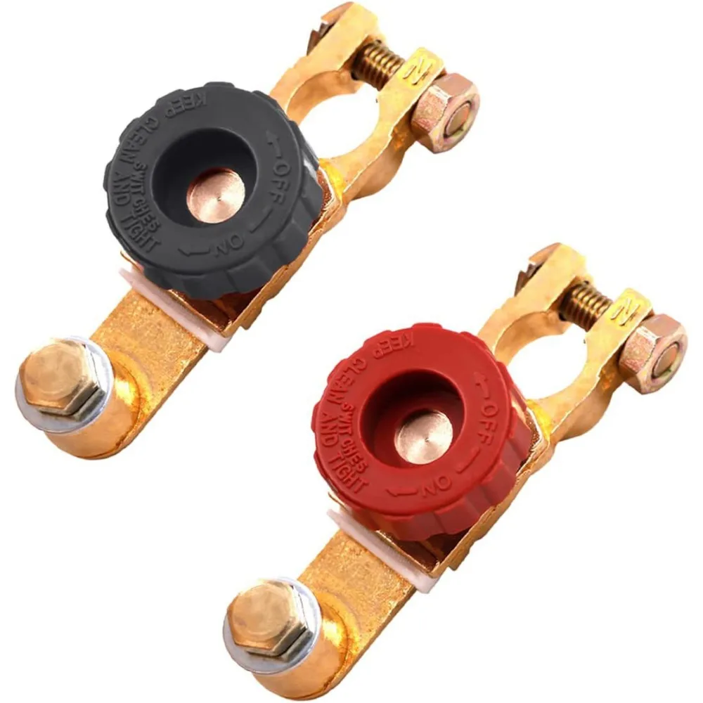 

12V Battery Disconnect Switch Black Red Durable Battery Cut Off Switch Rotary Terminal link Battery Isolator Switch