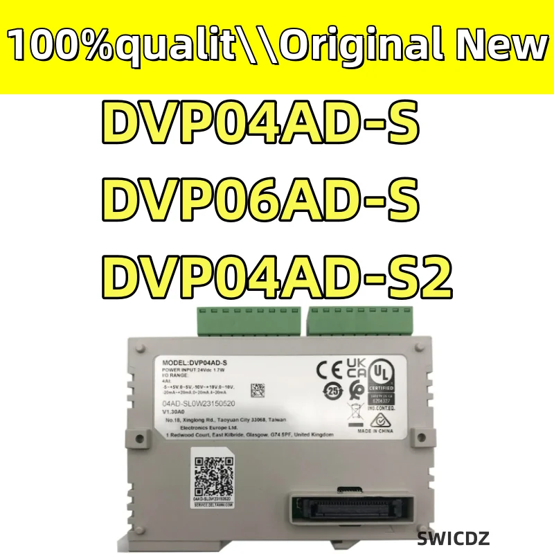 100% new original DVP04AD-S DVP06AD-S DVP04AD-S2 DVP-S Series PLC I/O Point Expansion Analog Input