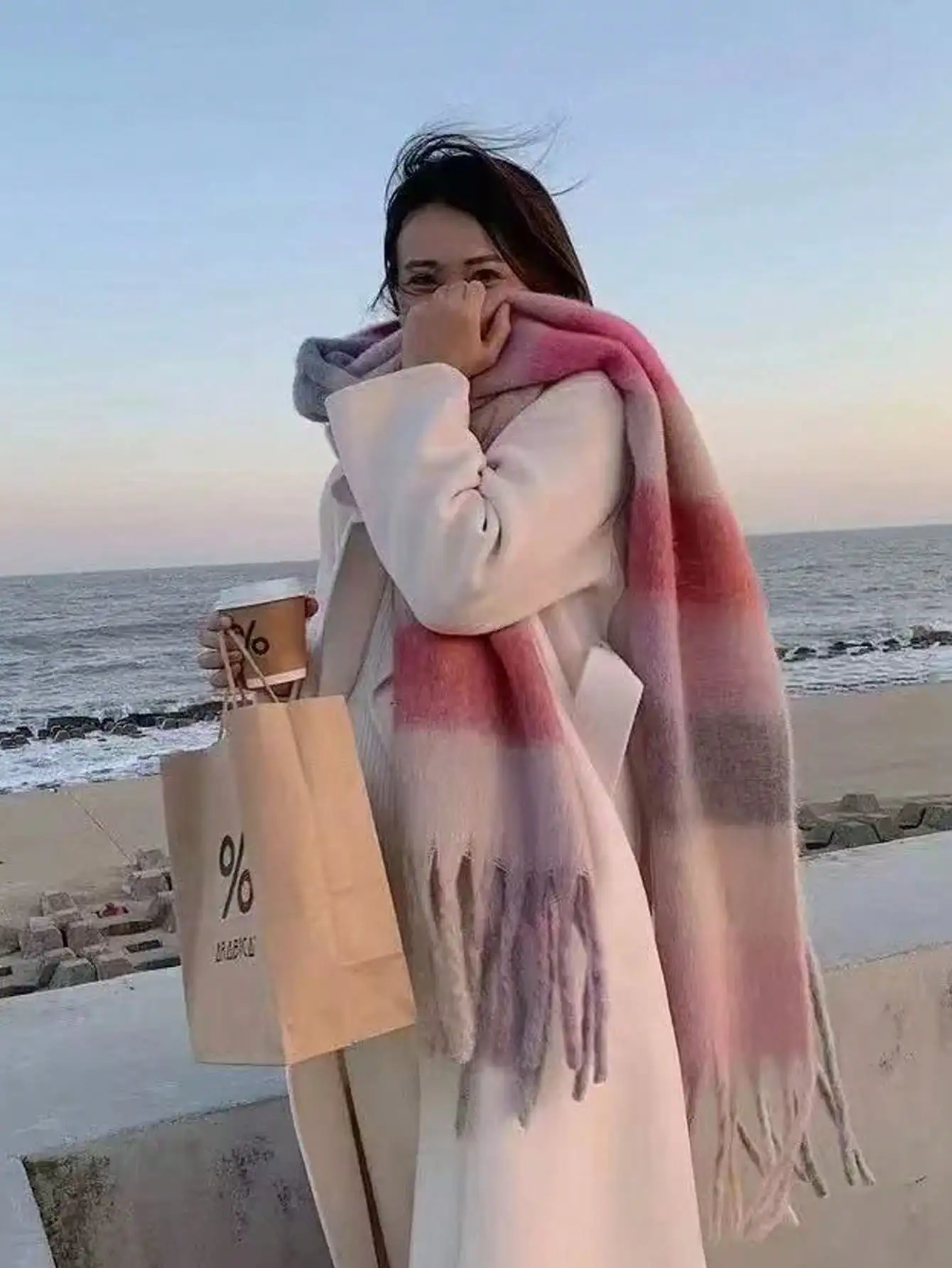 1pc Small Plaid Scarf, Soft & Warm For Autumn/Winter Women Winter Scarves For Dress