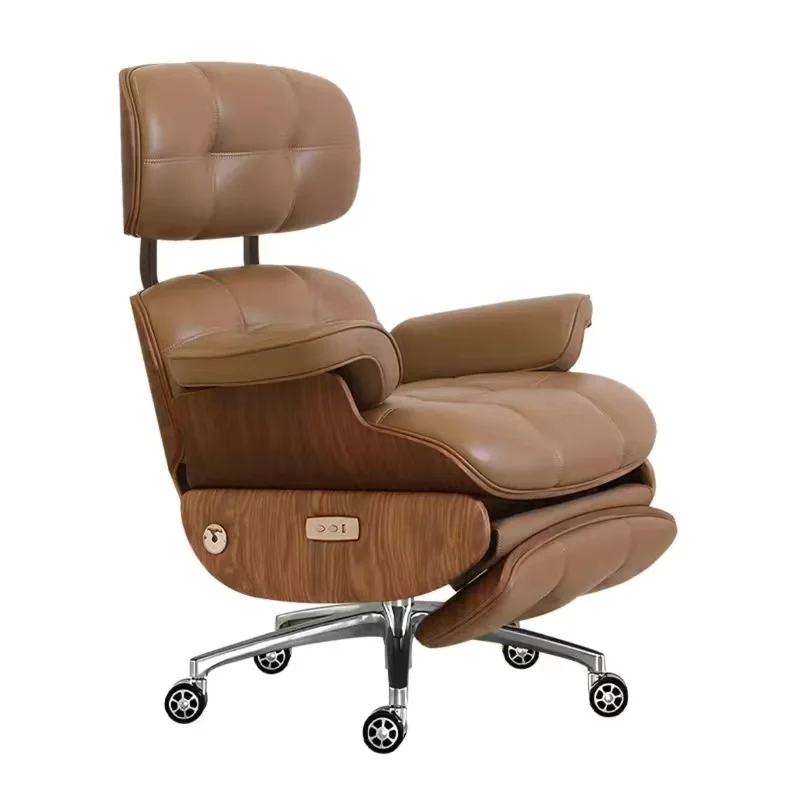 Chinese Boss Chair Business leather CEO Office chair with Electric one-click lie flat , lie down,ergonomics  Computer chair