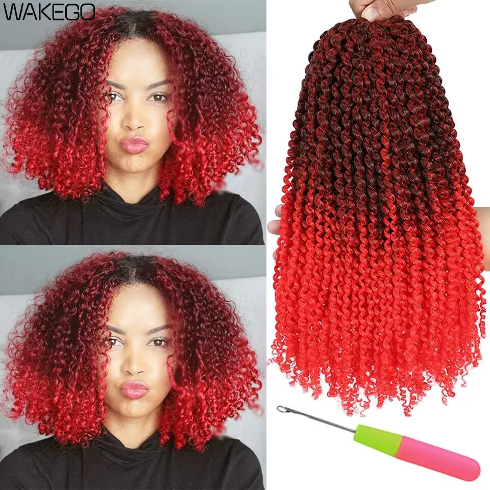 1-9 Bundles 8”12” Passion Twist Hair Marlybob Crochet Hair Red Black Ginger Pink 350 613 17 Colors Synthetic Ombre Braiding Hair