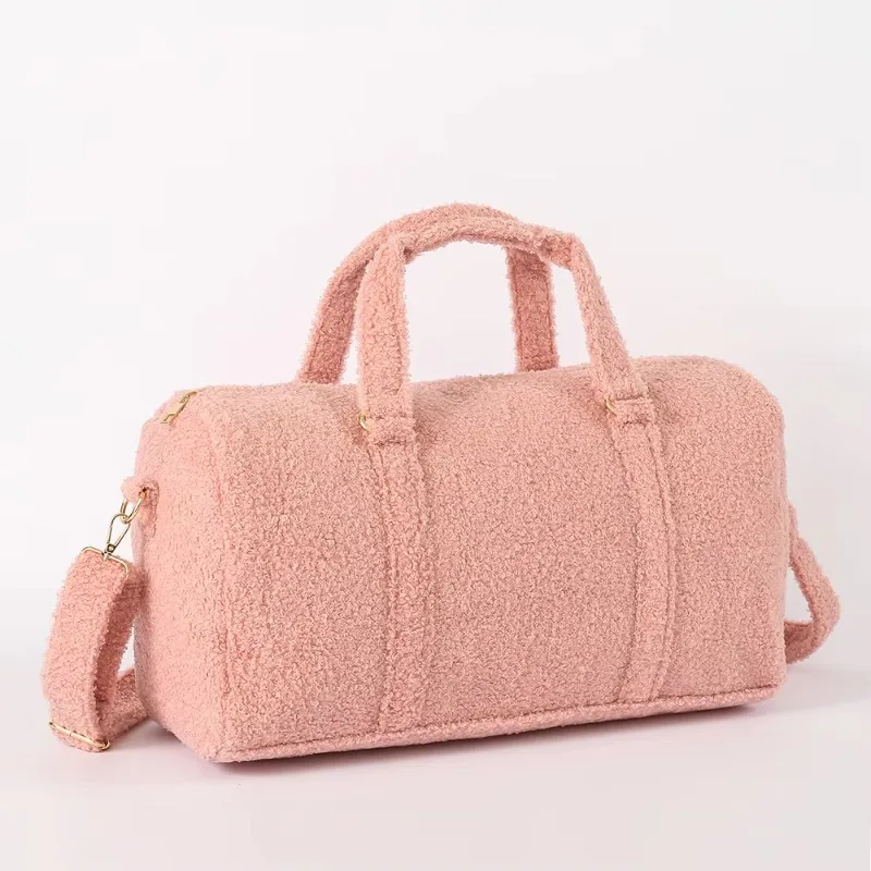 

Большая дорожная спортивная сумка из ткани Тедди по индивидуальному заказу, спортивная сумка для фитнеса на открытом воздухе, тренажерного зала, сумка для выходных, сумка для ручной клади, спортивная сумка