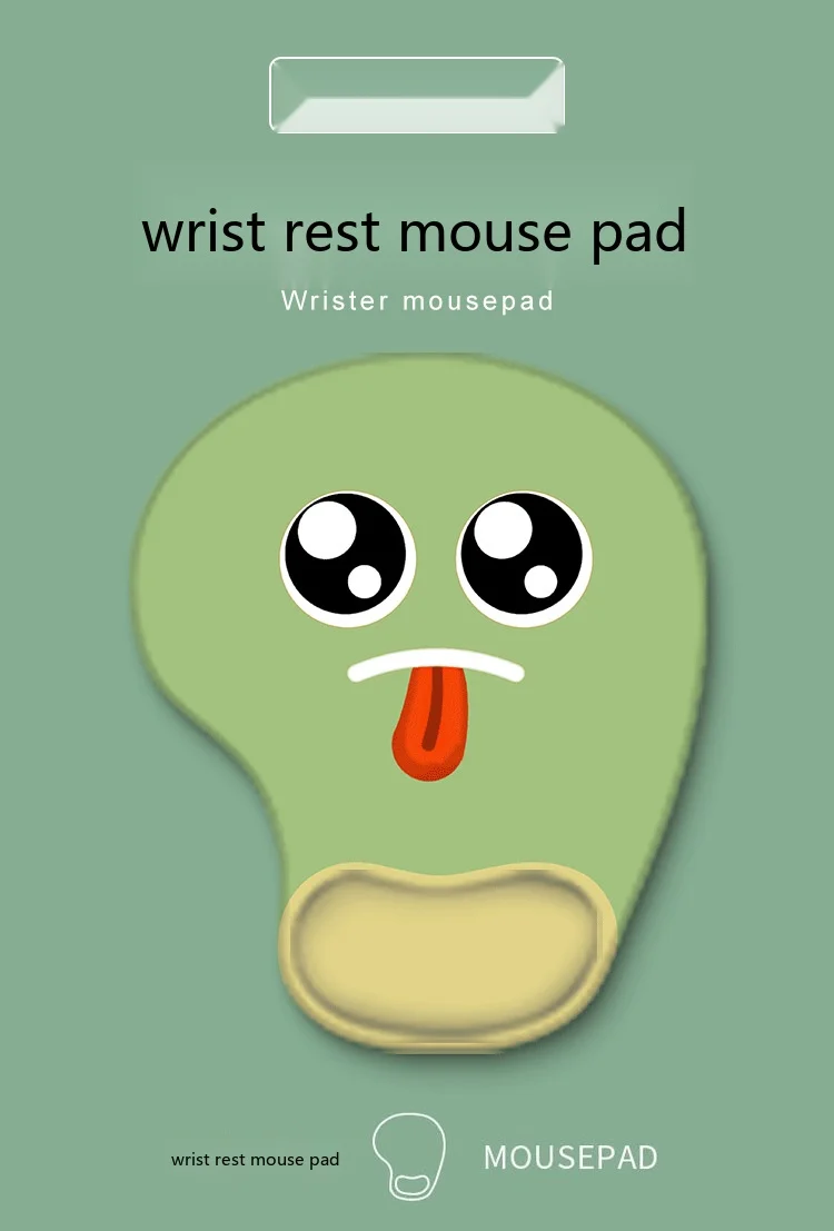 Cartoon-Emoji Silikon-Handgelenkauflage Mauspad 13 Muster Niedlich Büro Gaming Ergonomisch Rutschfest – Detail 1