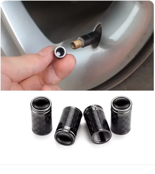 

For AMG Carbon Tire Valve Stems Cap 4pcs AMG Hub Wheel Stem Air Valve Cap Tire Valve Cover for Mercedes Benz W221 W205 W212 W177