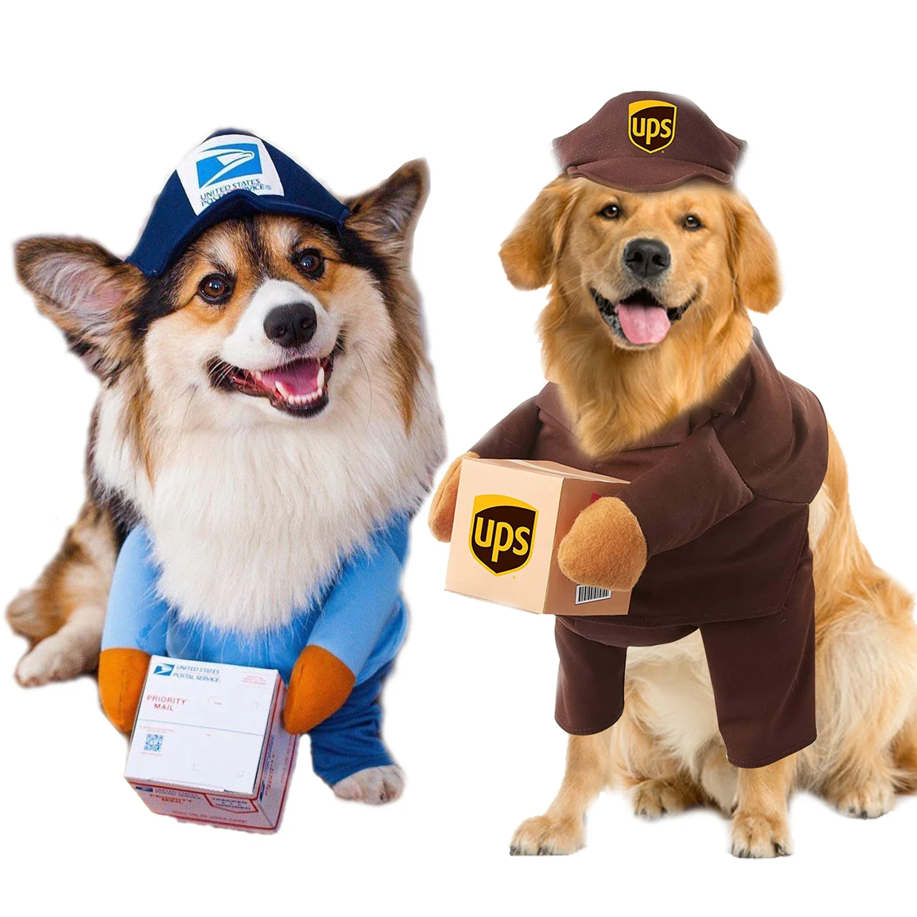 Pet Funny Role-playing Costume Collections UPS Pal Courier Big Dog Clothes Pet Clothing Disfraz De Perro De Halloween Clothes