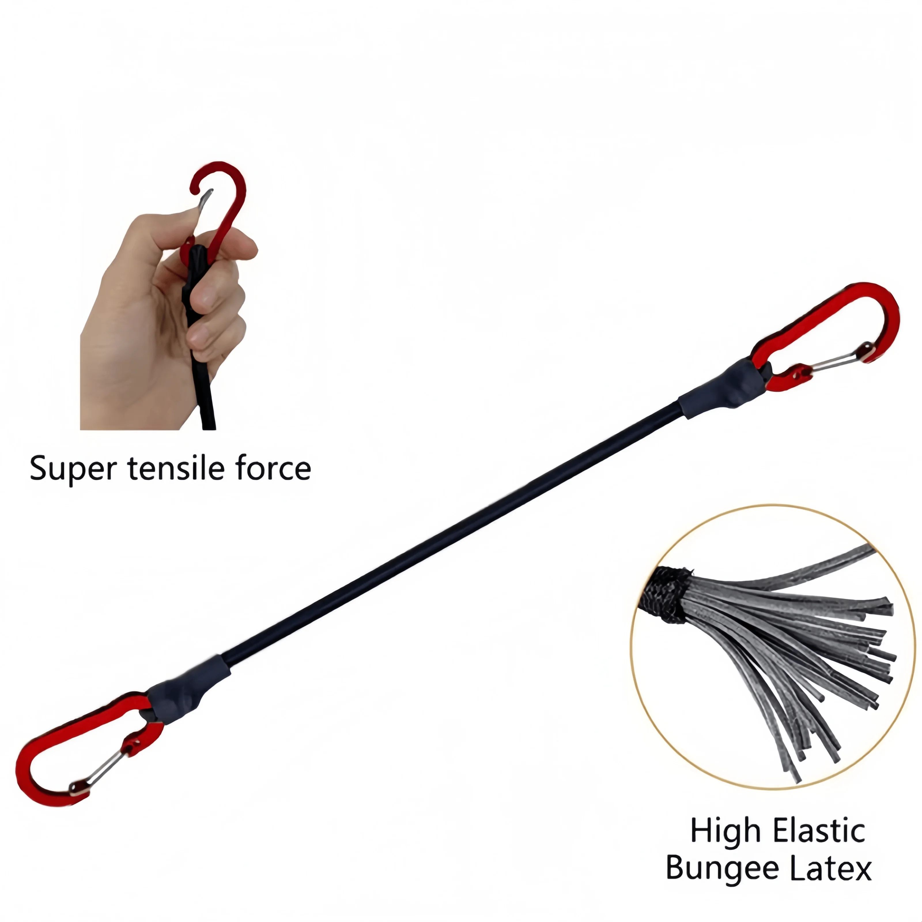 Bindeseil, Outdoor-Wanderhaken, Kajak-Fahrrad-Seil, elastisches Gepäckverpackungsseil, Campingzubehör