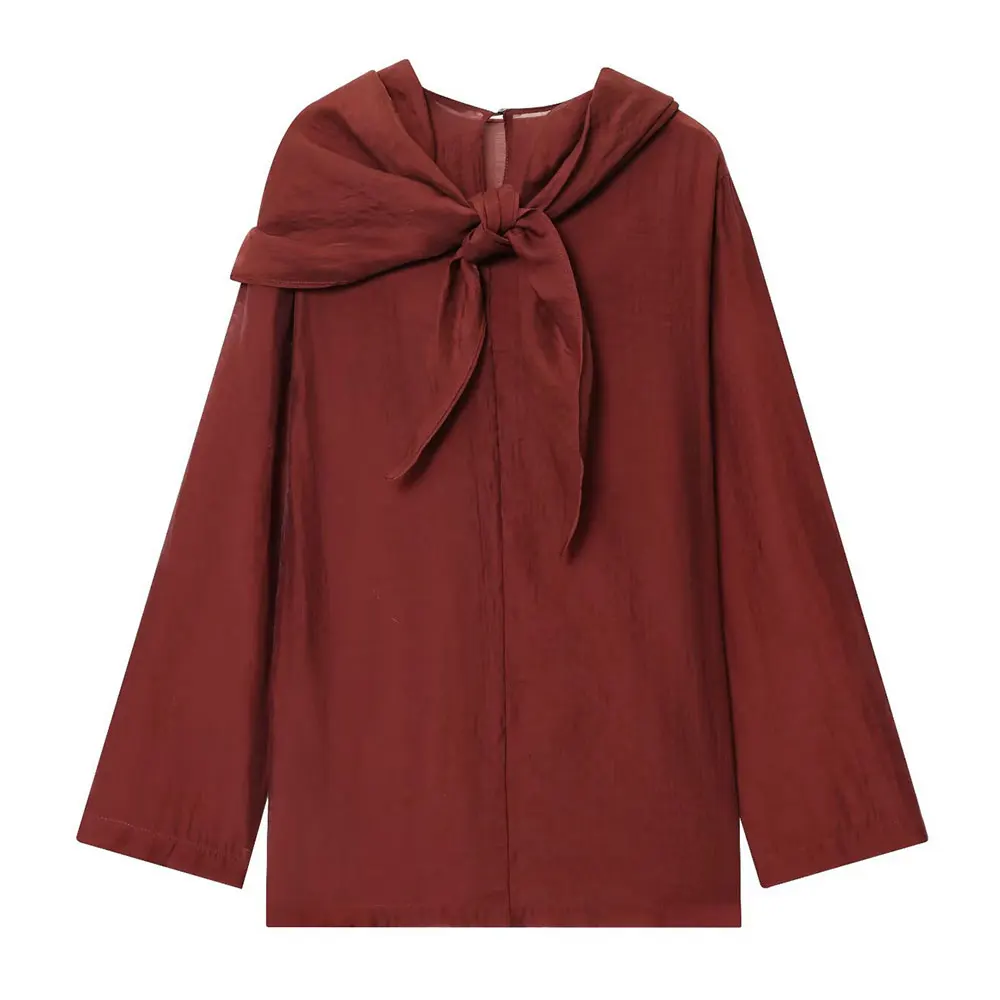 

Модный шелковый шарф в стиле ретро, повседневная рубашка с длинными рукавами, женская одежда, модный топ